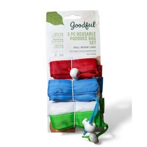3/$20 Goodfull 3 Piece Reusable Produce Bag Set Small Med Large Earth Friendly